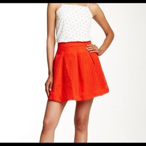 Harlowe and Graham Red A-Line Mini Skirt